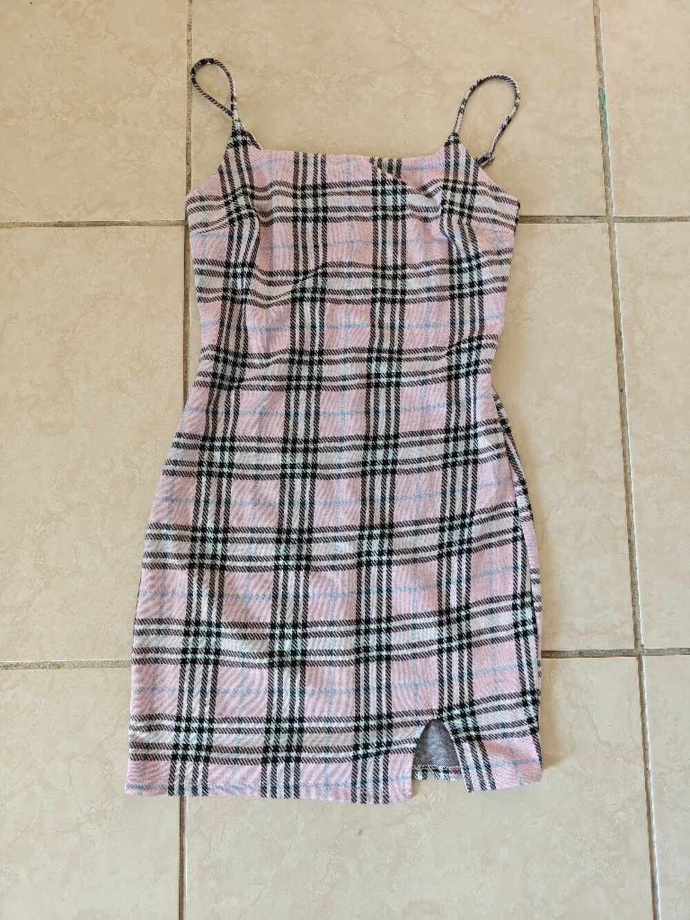 Motel Rocks Pink Plaid Mini Dress